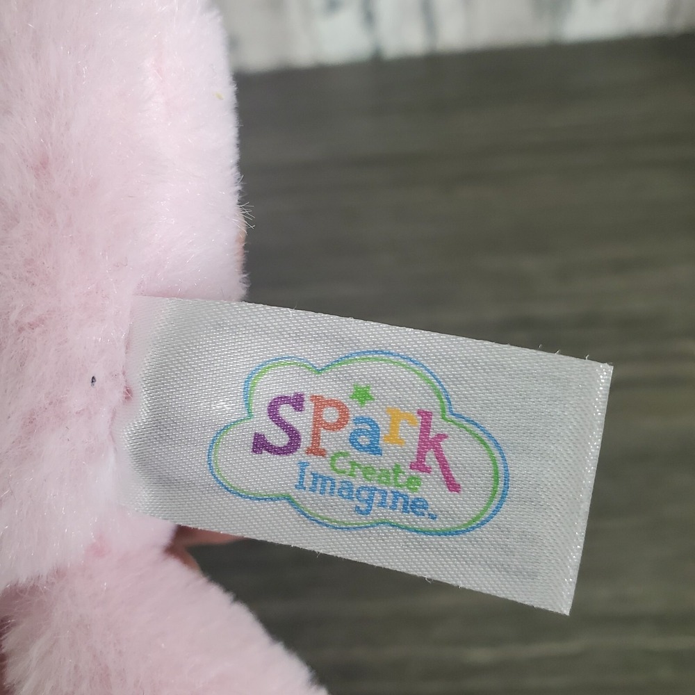 Spark Create Imagine My First Easter Plush Rattle Pink Bunny Rabbit Grabber EUC - Picture 3 of 4